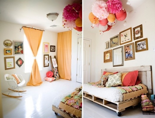 detská postieľka drevené palety dekorácia detská izba, aby ste si urobili sami