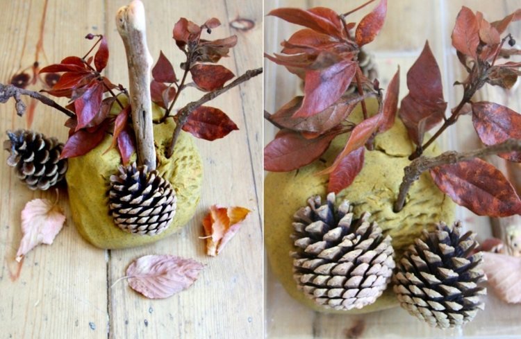 Aranžujte so slaným cestom a prírodnými materiálmi s deťmi