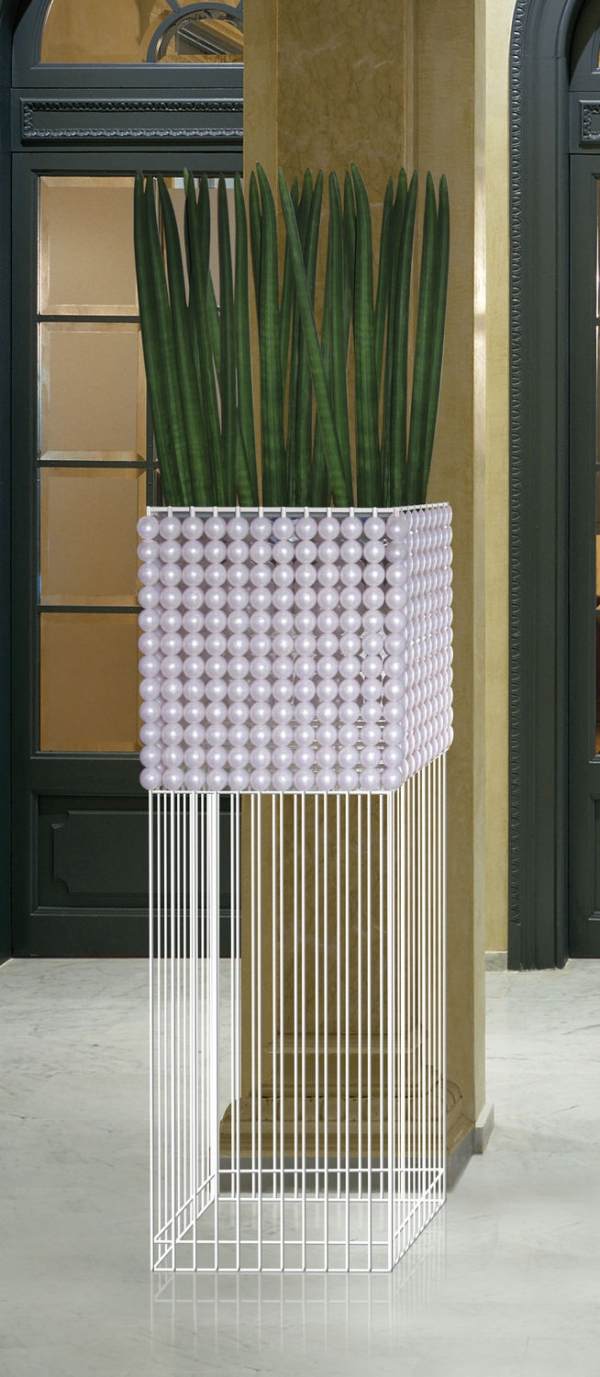 aranžovanie črepníkových kvetov moderná edícia design-biela Jardiniere-perle