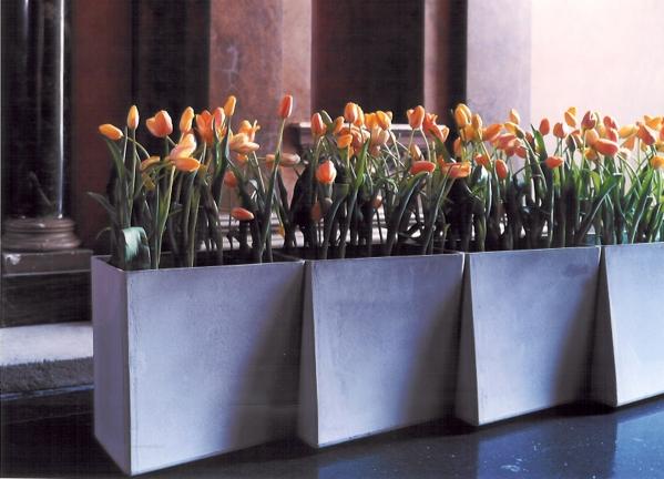 nápady na vonkajšie dekorácie interiérový vonkajší kvetináč dizajn moderný