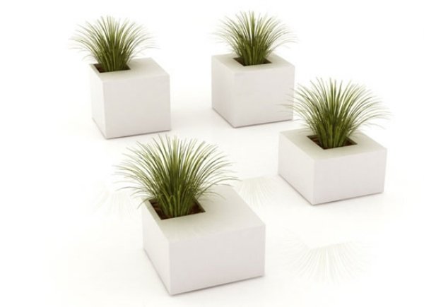 sejačky zo sklenených vlákien odolné voči poveternostným vplyvom, mrazuvzdorné, biele, puristické