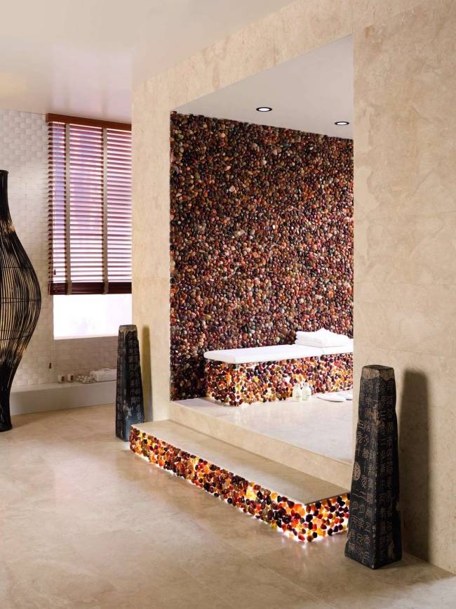 kúpeľňové mozaikové obklady duna AGATA kamienky vzhľad