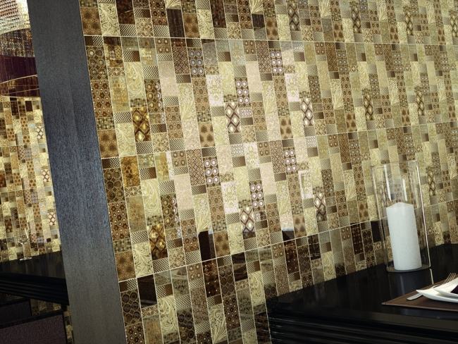 keramická dlažba dekoratívny vzor zlatohnedá BRUSEL