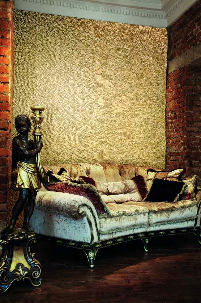 sklenené mozaikové dlaždice zlatá stena duna brunej