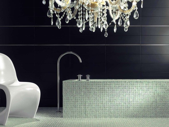 vaňa zo sklenenej mozaiky, biela CAYMAN NACAR