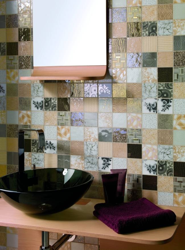 obklad do kúpeľne zadná stena vzor patchwork vzor TIFFANY MARFIL