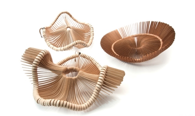 andrea deppieri-tete de bois collection dekoratívny riad lamelová štruktúra andrea deppieri-tete de bois structure convex concave lines