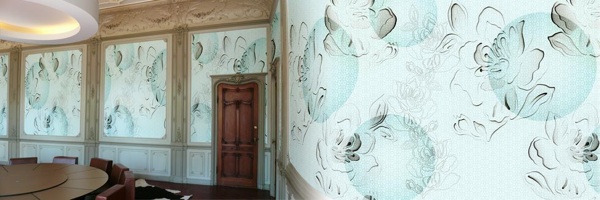 Obklad na stenu v látkovom vzhľade od Muurbloem 3