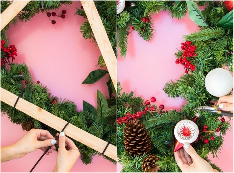 DIY veniec na dvere vianočný stromček dekorácia