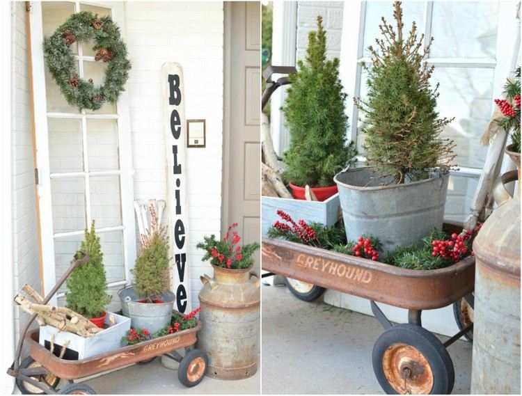 zinková vaňa na vianočné zdobenie vianočná výzdoba vchod do domu