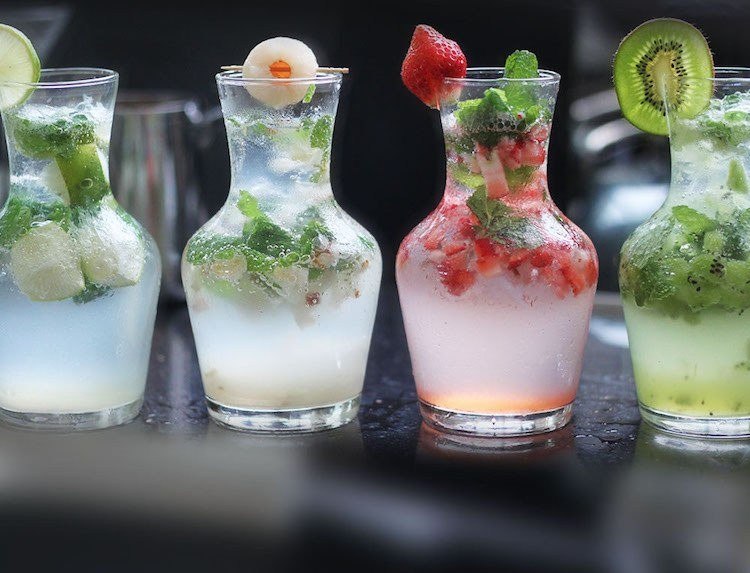nápady mojito koktaily rôzne prísady