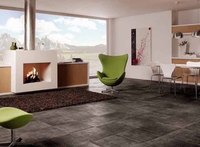 krb obývací priestor chlpatý koberec jedálenský kút kreslo