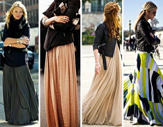 Nápady na maxi sukne Skladané kožené bundy Nápady nápady skladané kožené bundy nápady