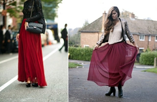 Maxi sukne farbia trendy nápady módnych outfitov Farby trendy nápady módneho oblečenia jeseň