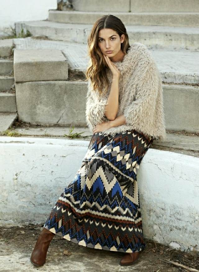 Maxi sukňa kombinuje nápady sveter kombinovať nápady sveter členkové topánky