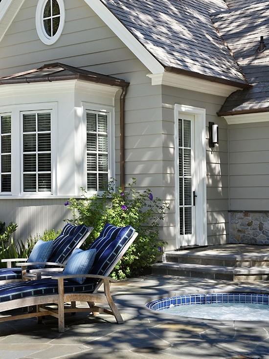 vstavané nápady na podlahu pre záhradné terasy s vírivkou