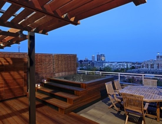 nápady na balkónové terasy pre záhradné terasy s vírivkou