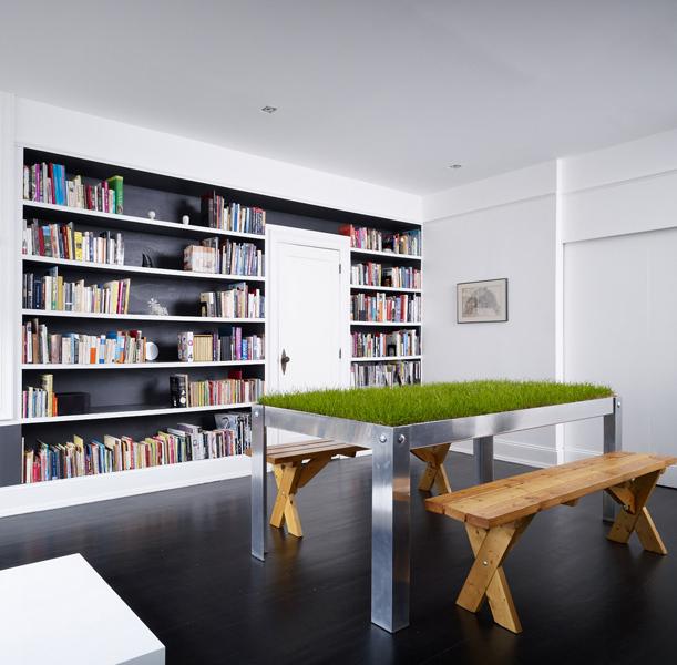 Dizajnový jedálenský stôl Drevená lavica z hliníkového rámu PicNYC