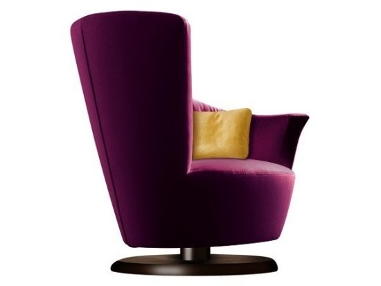 Otočná stolička vyrobená z plyšového vankúša giorgetti v žltej farbe otočná stolička v prevedení plyš z vankúša giorgetti žltá