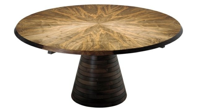 Dizajnový nábytok okrúhly stôl jedáleň drevo Okrúhly stôl jedáleň drevená konštrukcia dub lakovaný