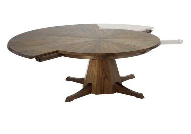 Rozťahovací jedálenský stôl okolo moderného dizajnéra Jedálenský stôl okolo moderného dizajnového nábytku bukové drevo