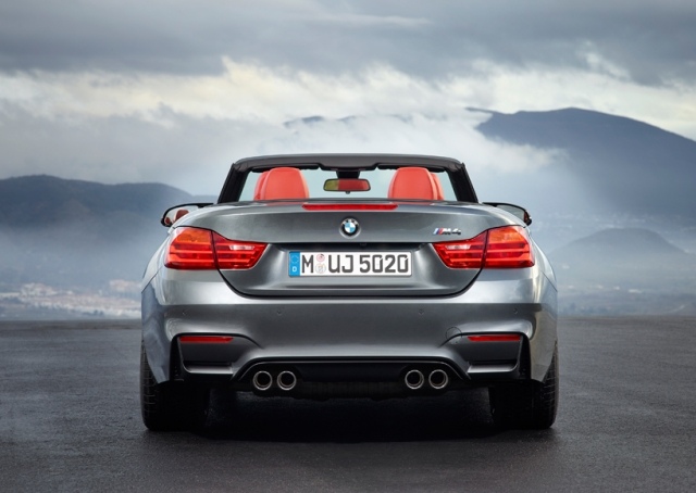 BMW M4 2015 Kabriolet vzadu pekný dizajn grafitovej farby M4 2015 Kabriolet vzadu, pekný dizajnový grafit