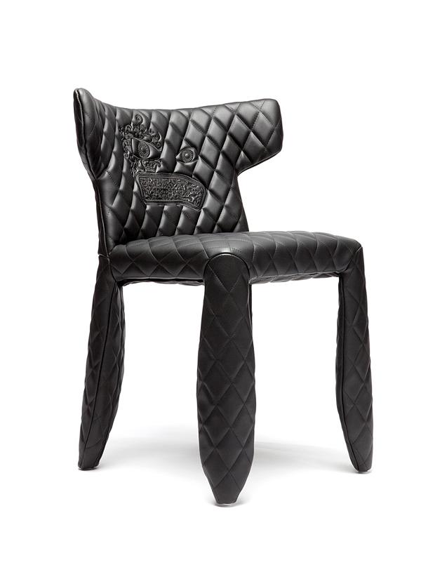 stolička z umelej kože čierna príšera marcel blúdi po moooi Holandsku kožená stolička čierna príšera marcel blúdi moooi