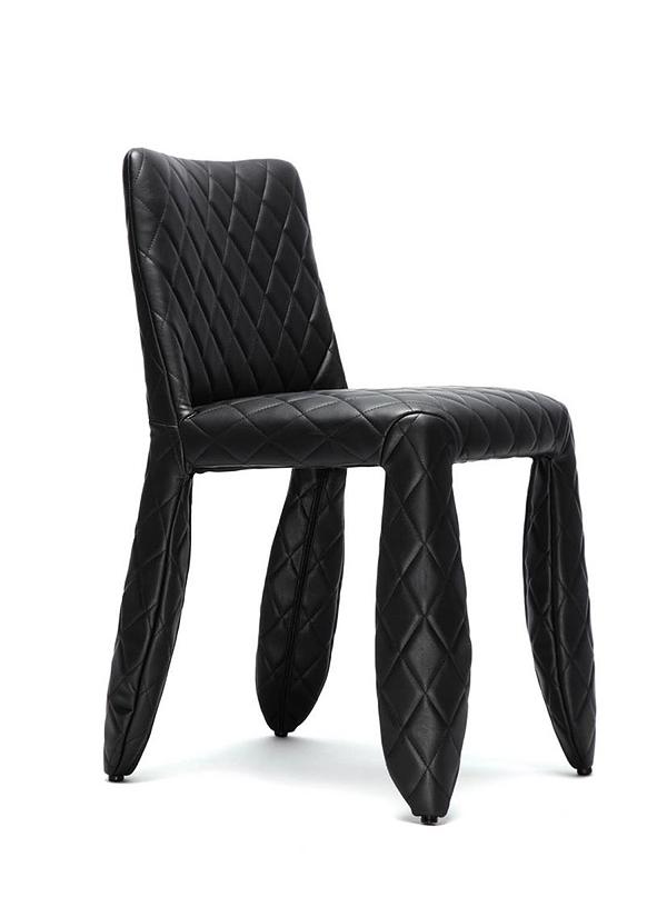 čalúnené kreslo z umelej kože kolekcia príšer Marcel Wanders Black kožená stolička monster collection marcel wanders black