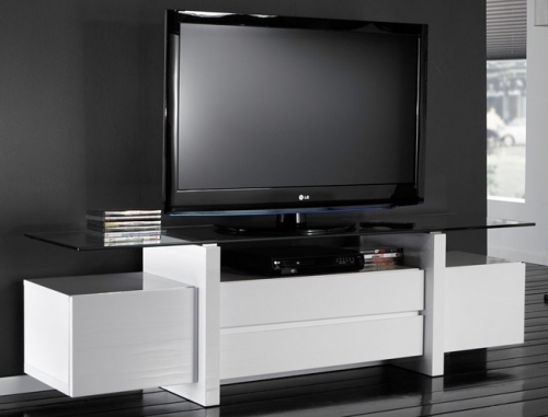 sklenená doska z bieleho televízneho stolíka