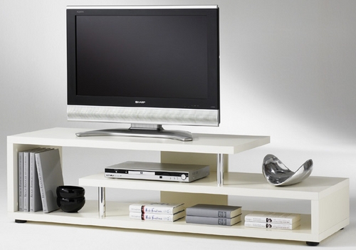 elegantný biely TV stolík