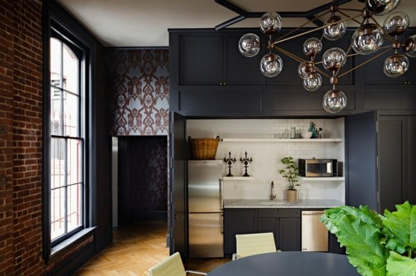 Tapeta čierne akcenty nápady gotickej dekorácie