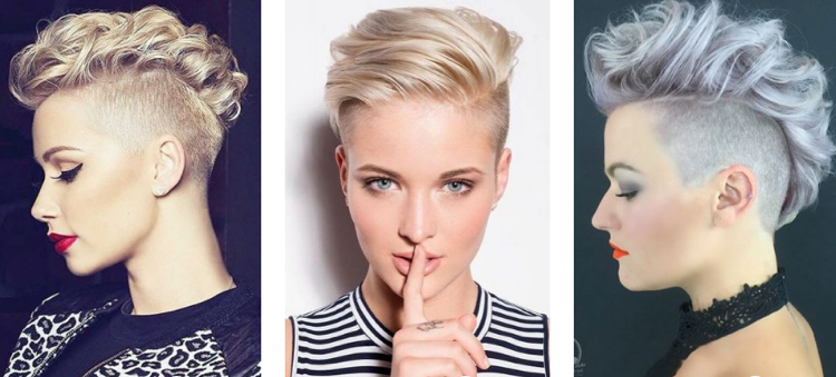 Účes Mohawk blond strieborný tónovaný