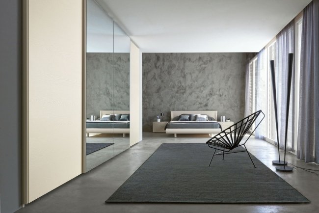 napol skriňa posuvné dvere zrkadlo do spálne béžová matná