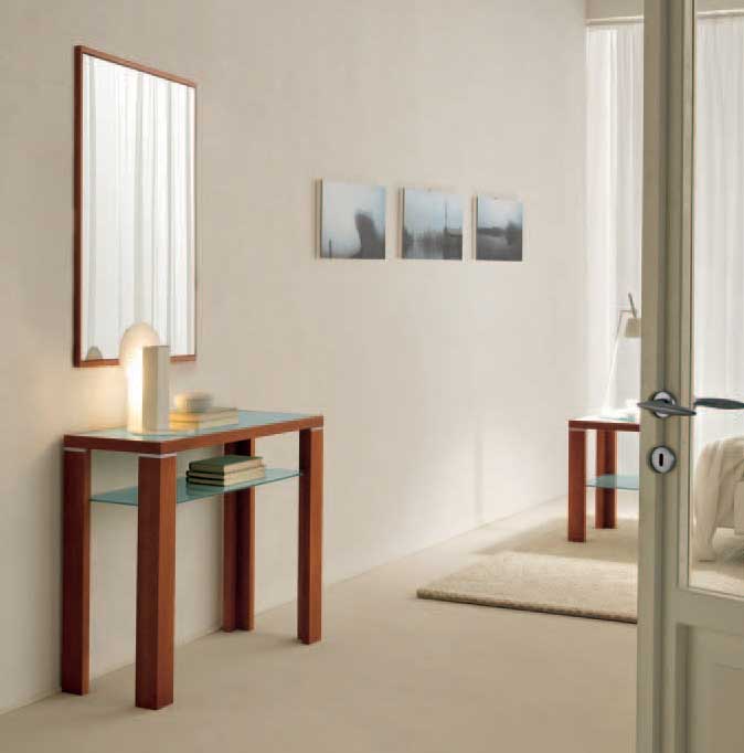 toaletný stolík z dreveného skla