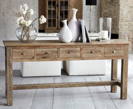 Vintage drevený konzolový stôl