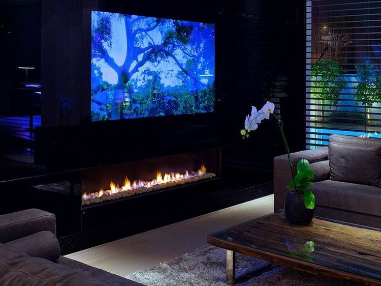 Plynový krb pod televíziou British Fire, Linea 170 plynový sporák-moderný-pod-tv-Linea-170-BRITSKÉ-FIRES