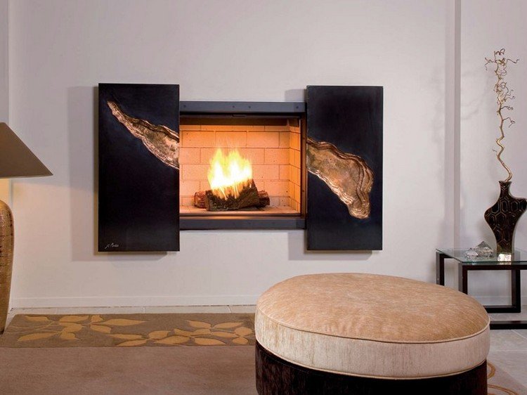 Nástenný krb Stella od JC Bordelet Indistries kachle na drevo-moderne-vstavané-v-stene-STELLA-JC-Bordelet-Industries