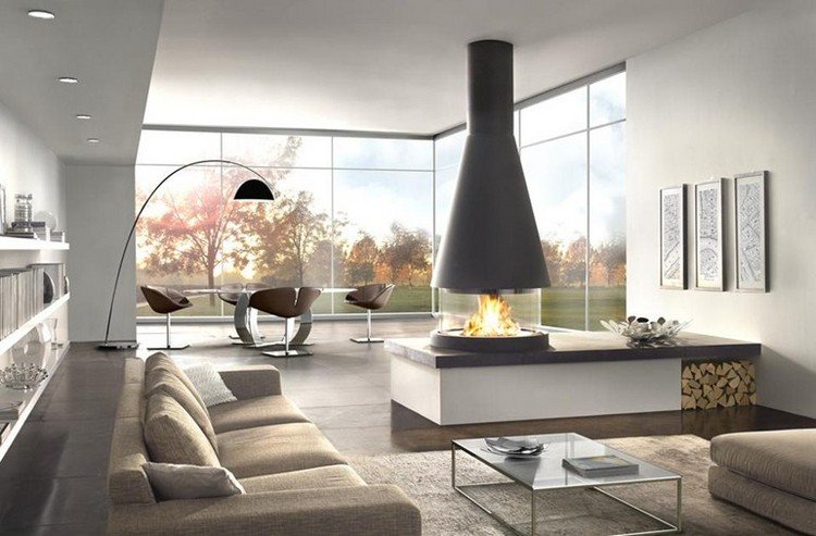 okrúhly vodovodný krb Stoccolma od Piazzetta moderný-komín-vodonosný-centrálny-STOCCOLMA-Piazzetta