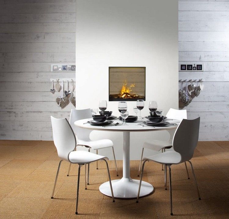 Krb s dvoma stranami ako rozdeľovač miestností - Gala St od Dmora moderná pec-bioetanol-uzavretá-dvojstranná-jedálenská časť-GALA-ST-dmora