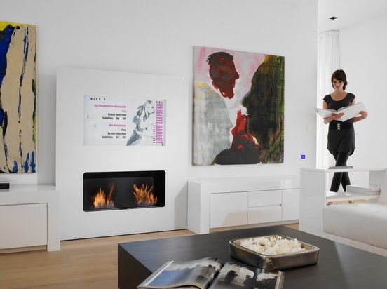 Dvojité videnie moderných kachlí na drevo Safretti Safretti-moderná pec na drevo s dvojitým videním