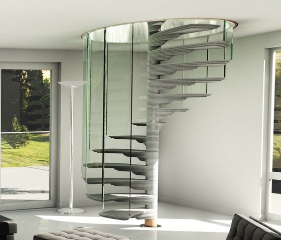 Šikovný nápad na točité schodisko Elegantný dizajn točitého schodiska