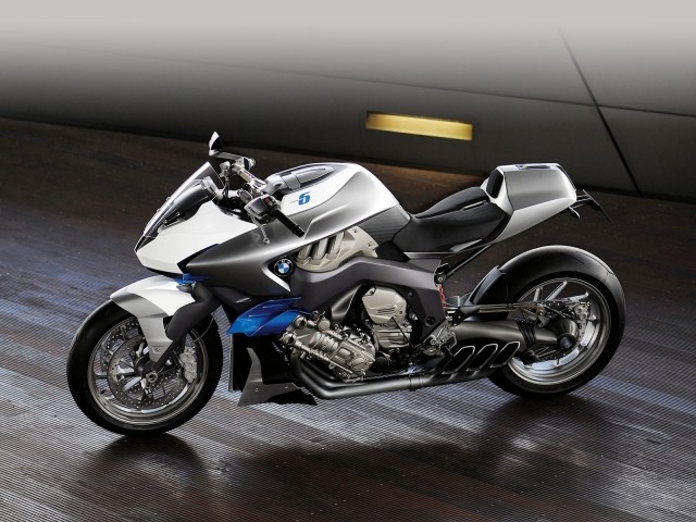 bmw motorrad concept 6 šesťvalcový športový závodný vzhľad bmw motocykel koncept 6 šesťvalcový vzhľad pretekára