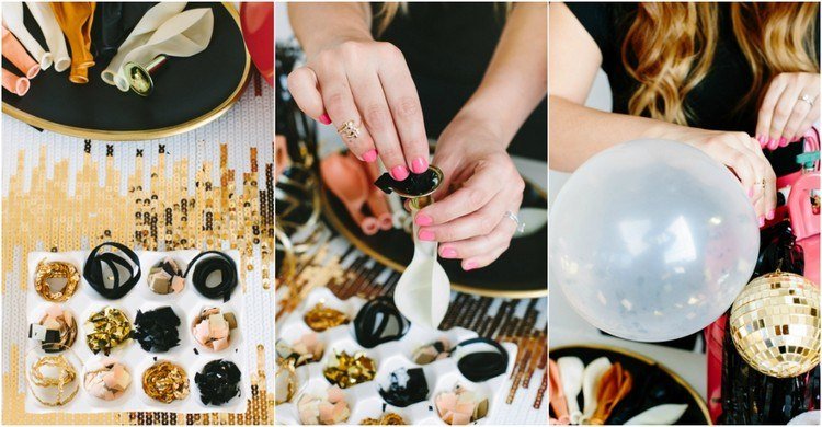 návod, ako naplniť balóniky dekorácia trblietavé hélium