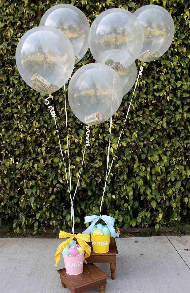 peniaze darčekový balón veľkonočný darček deti