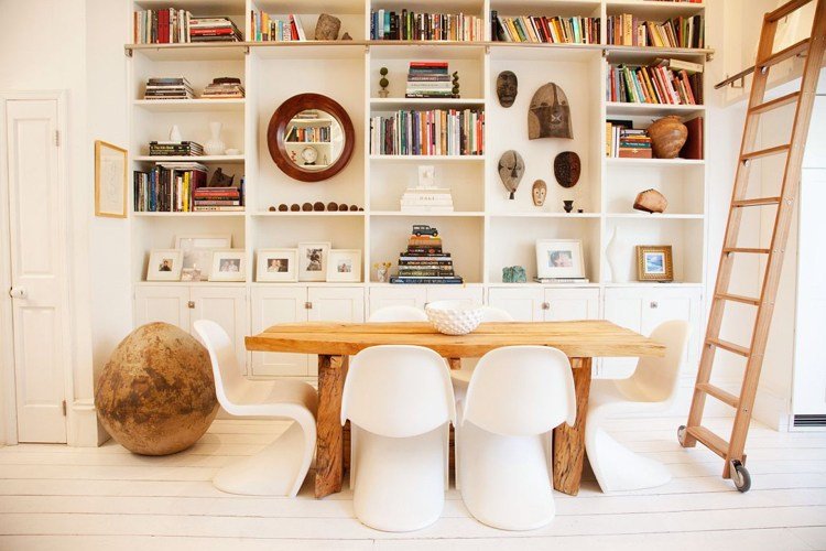 panton stolička knižnica nástenná polica úložný priestor