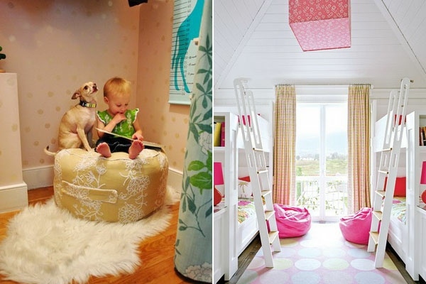 Roztomilý nápad na výzdobu izbičky pre batoľatá nápad na roztomilý dekor ružová rohová posteľ na čítanie