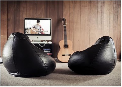 čierne kožené sedacie vaky čierne kožené sedacie vaky