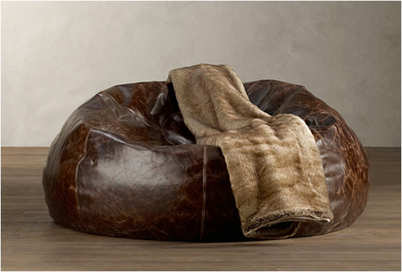 Kreslo Bean Bag - hnedá koža Kožené kreslo Bean Bag