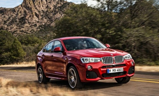 nový model BMW radu X4 rok výroby 2014 crossover červený Séria X4 rok výroby 2014 crossover červená farba na prednej strane