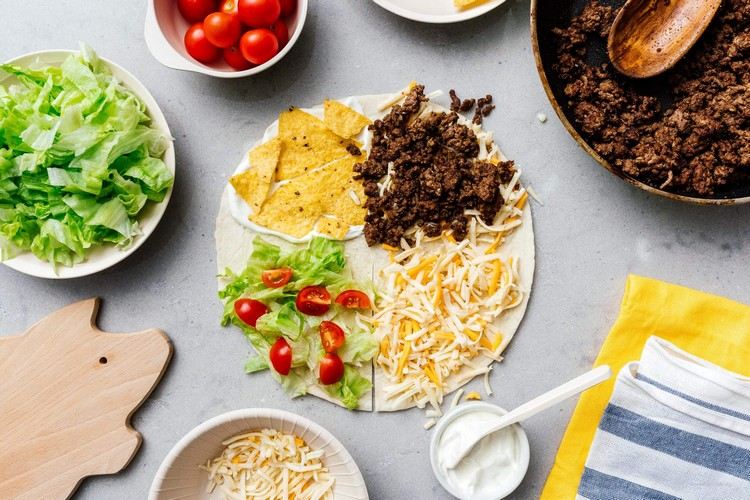 rýchly obed tortilla zábal s rozdielom